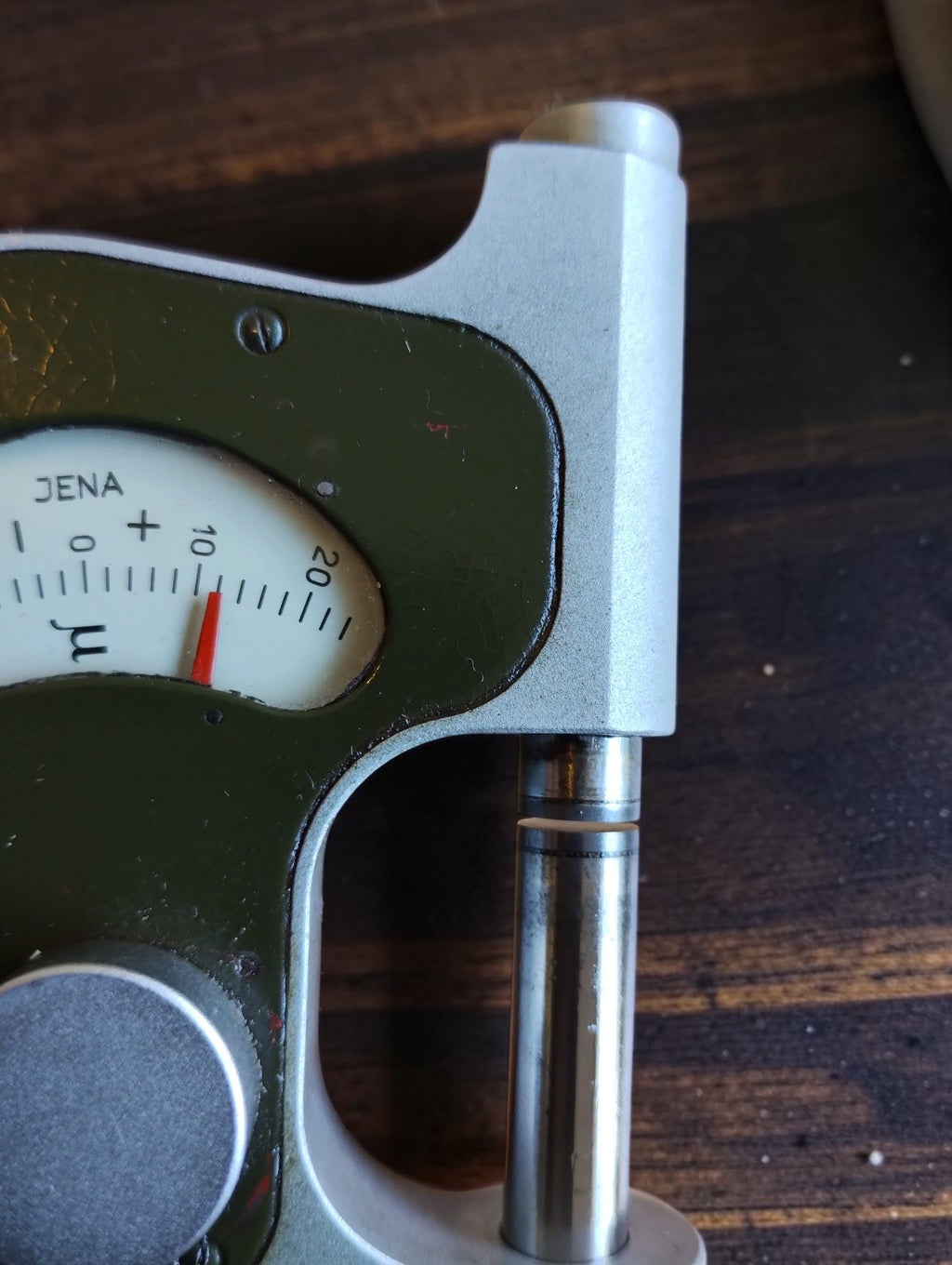 Carl Zeiss Jena Passameter measuring faces and spindle, close-up
