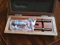Somet 50–125 mm inside micrometer set in its open wooden case, NOS (New Old Stock), still in protective grease.
