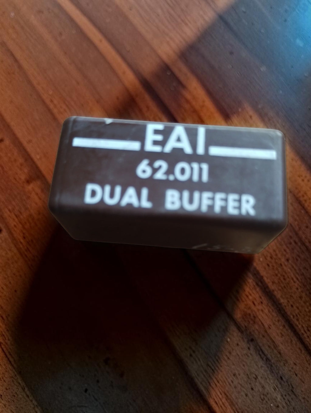 EAI 62.011 Dual Buffer vintage computer module with white lettering on a brown housing
