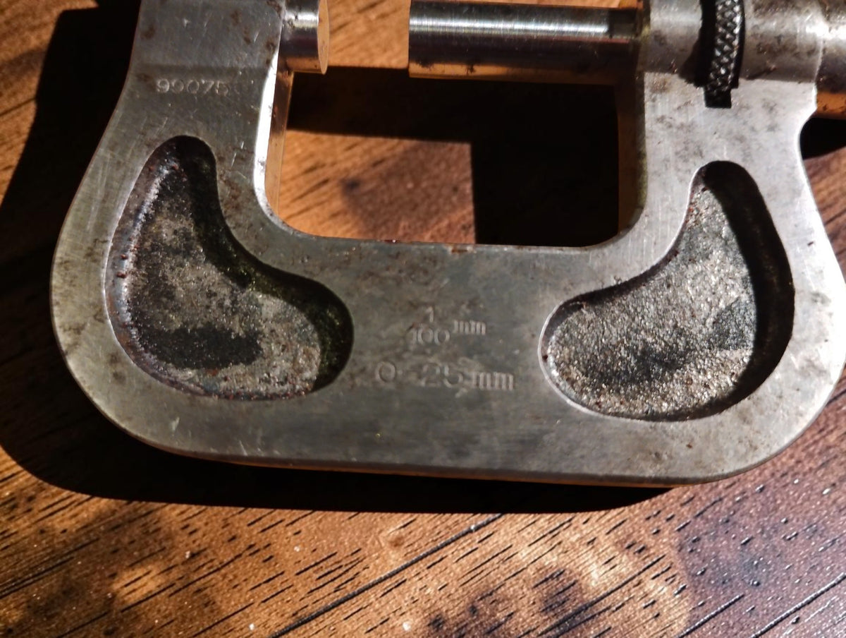 Carl Mohr Esslingen a.N. vintage buitenmicrometer 0–25 mm