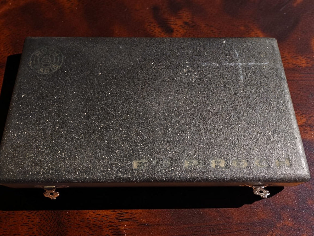 Closed original black presentation case of the ROCKT Paris 75-100 mm micrometer
