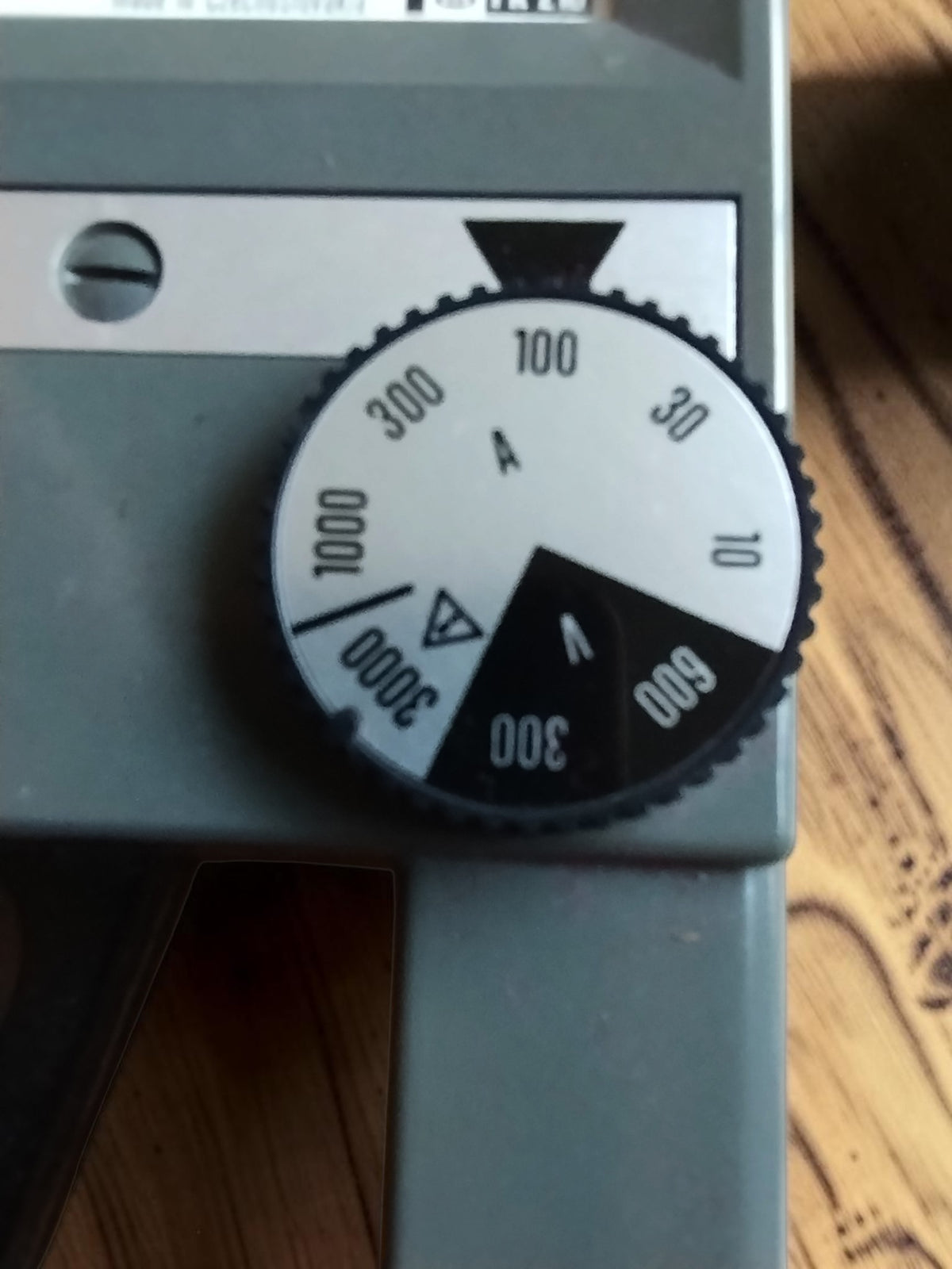 Close-up of the Metra Blansko PK 210 rotary current and voltage range selector

