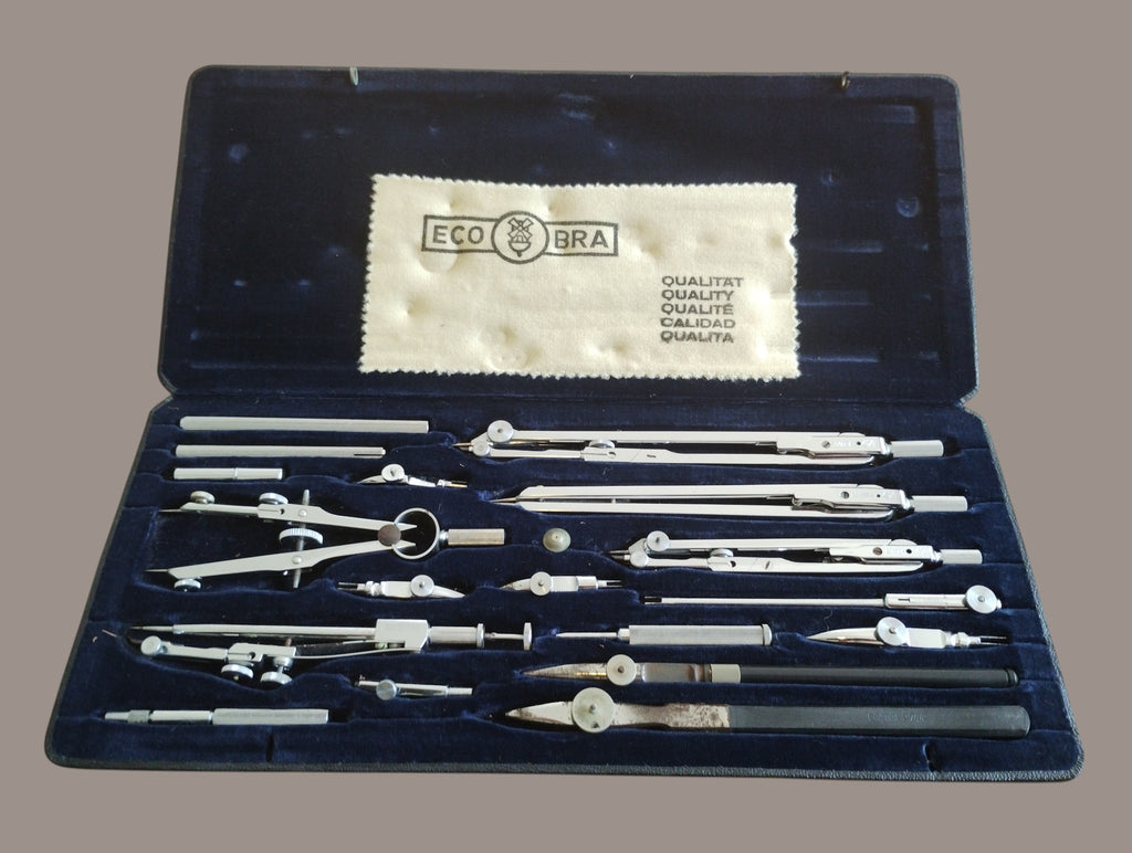 ECOBRA P IXb chromen precisietekeninstrumentenset in GEVEHA-koffer