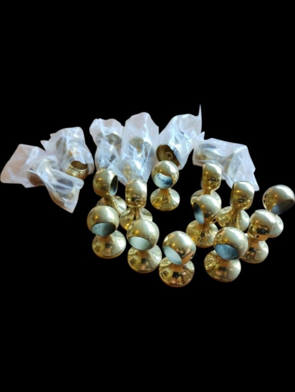 Set of 20 Vintage Gold-Plated Curtain Rod Brackets 20 mm NOS