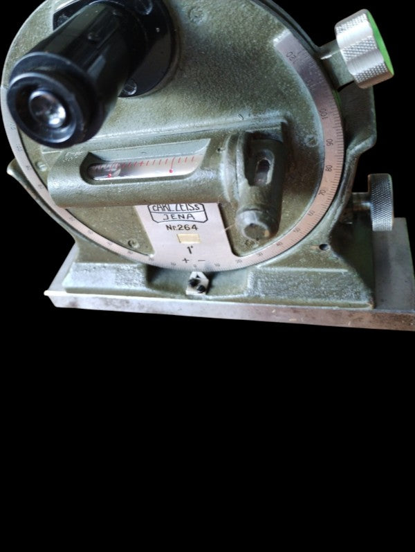 Carl Zeiss Jena optische precisie-neigingsmeter nr. 264 in houten kist