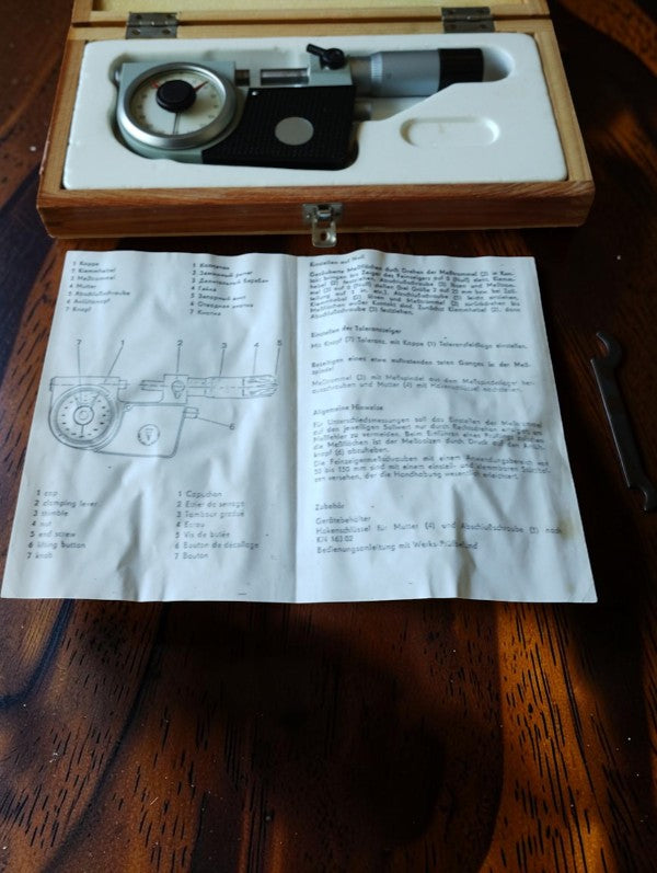 Hahn & Kolb Bügelfeinzeiger / indicerende micrometer / Passameter, 0–25 mm, gemerkt 1 11