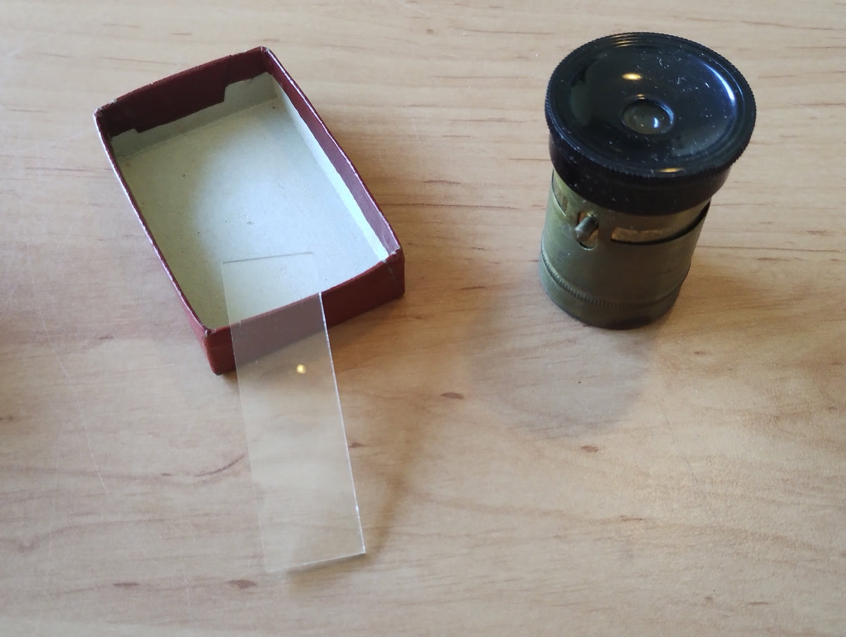 Vintage German Pocket Microscope / Taschenmikroskop, 50×, Made in Germany