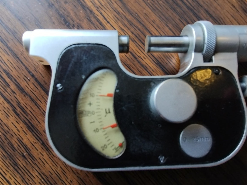 Vintage Carl Zeiss Jena Passameter 0–25 mm indicatiemicrometer met houten kist
