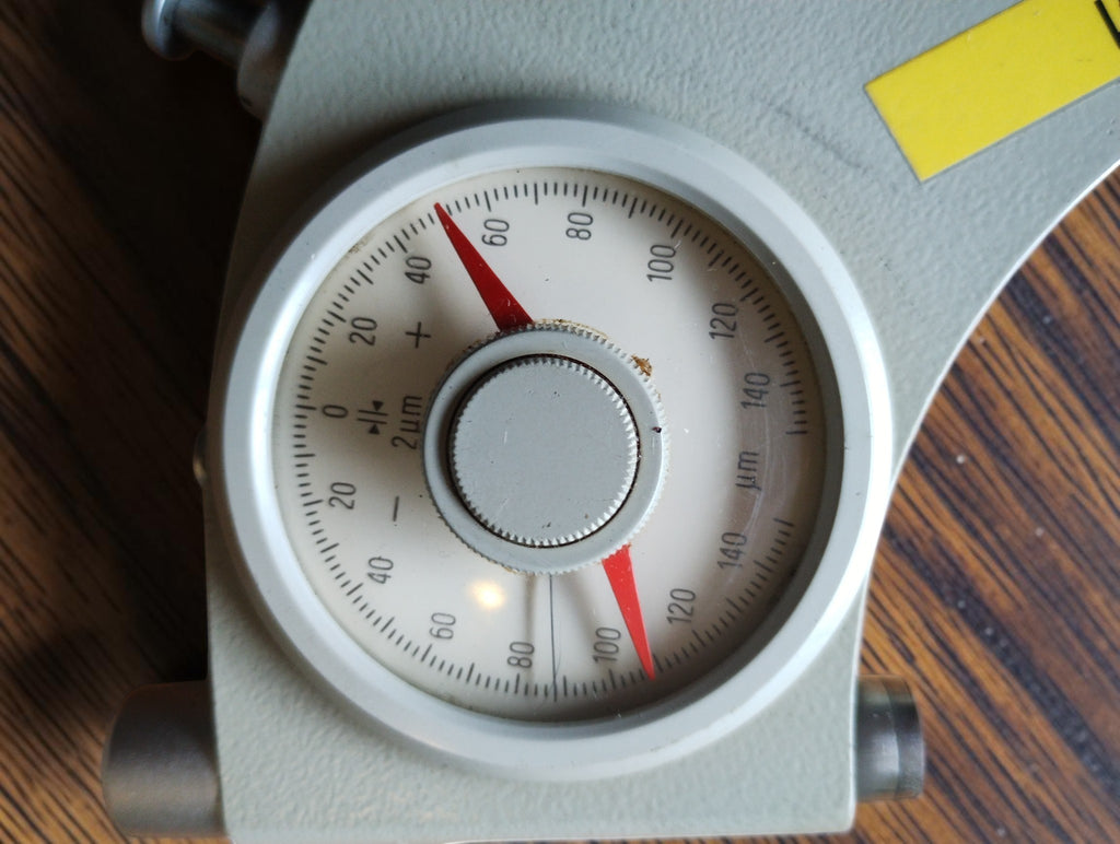 Vintage Carl Zeiss Jena Passameter 75–100 mm indicatiemicrometer met houten kist
