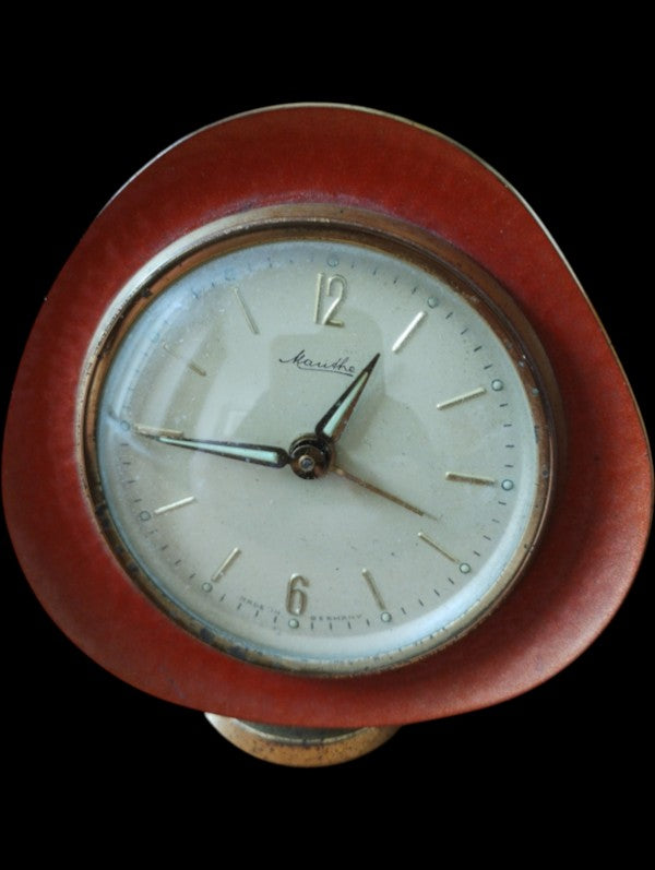 Vintage Mauthe Mechanical Alarm Clock with Winding Key

