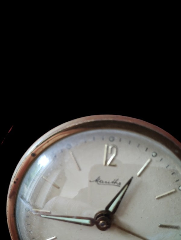 Vintage Mauthe Mechanical Alarm Clock with Winding Key
