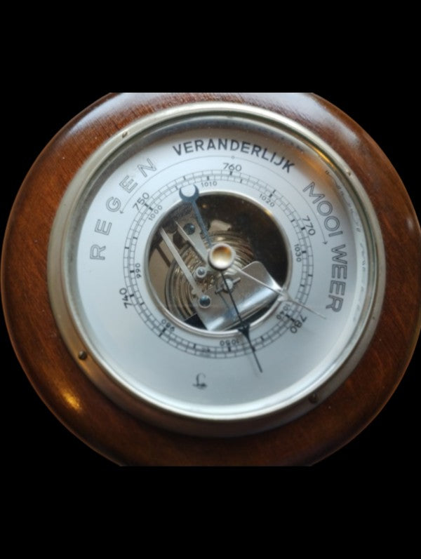 G. Lufft Mechanical Barometer with Dutch Weather Dial
