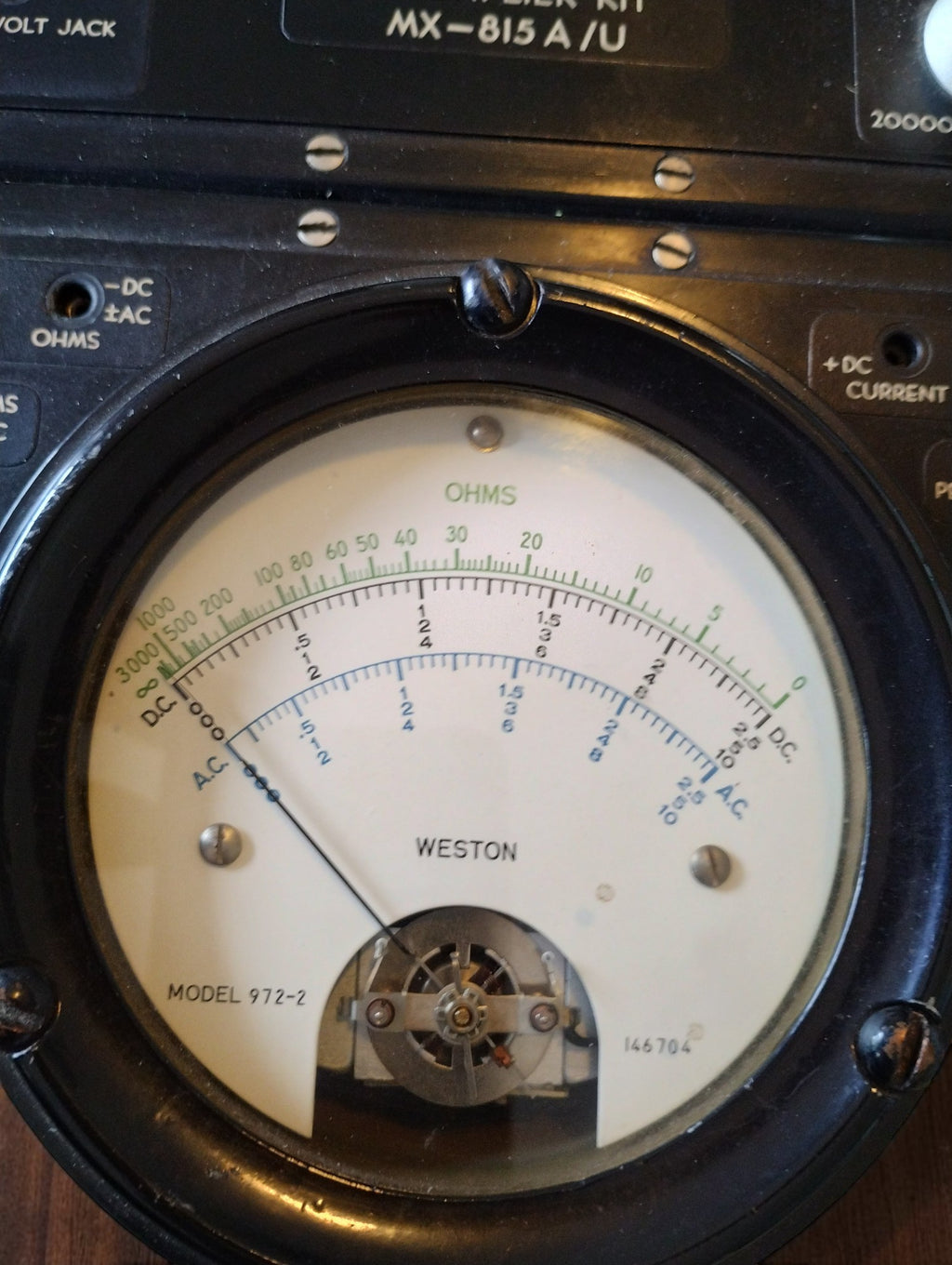 Weston 972-2 analog multimeter with MX-815 A/U kit