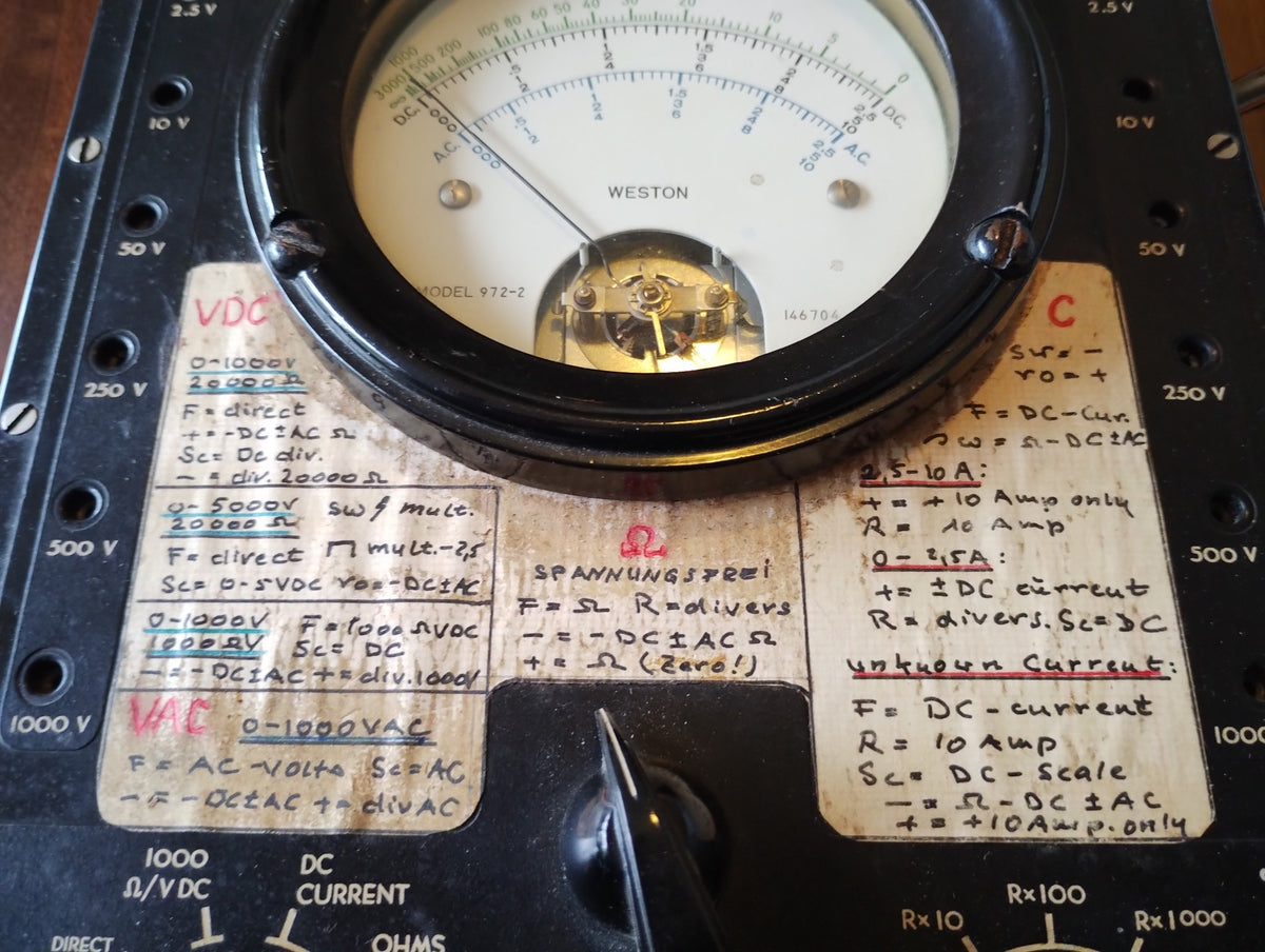 Weston 972-2 analog multimeter with MX-815 A/U kit