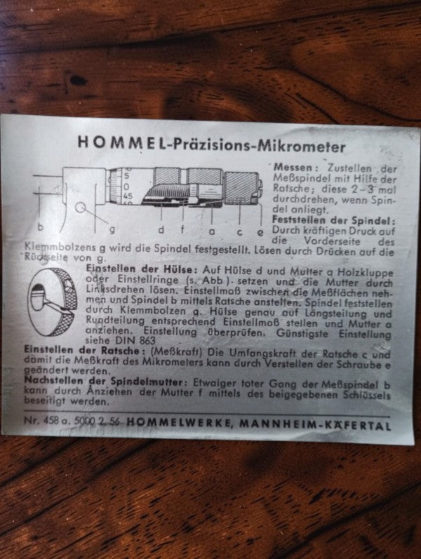 Hommel buitenmicrometer 400–425 mm in houten kist