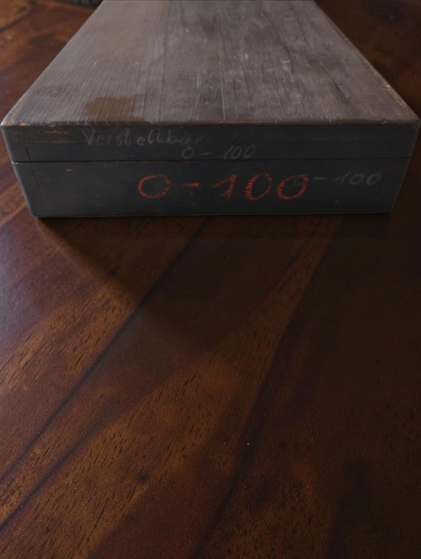 Fr. Keilpart & Co. Suhl indicating micrometer 0–100 mm in wooden case