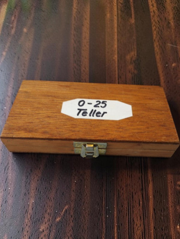 Mitutoyo disc micrometer 0–25 mm with wooden case