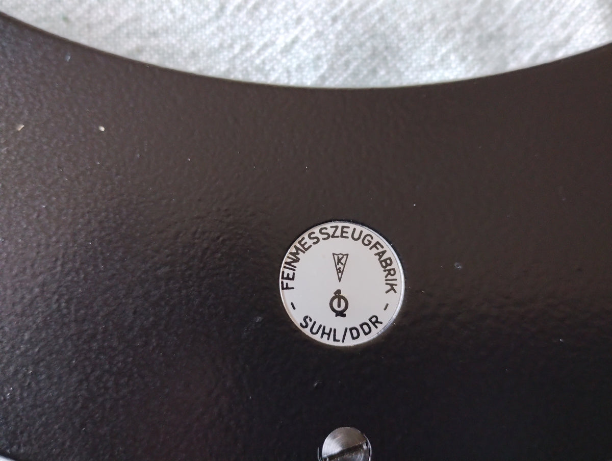 FMS Suhl outside micrometer 200–225 mm with skeletonized frame and case
