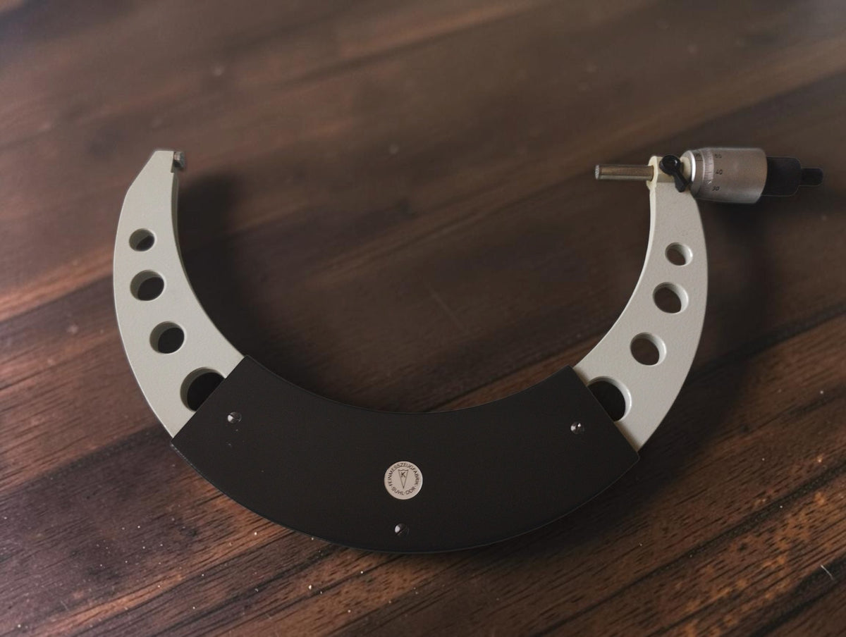 
FMS Suhl outside micrometer 225–250 mm with skeletonized frame and case


