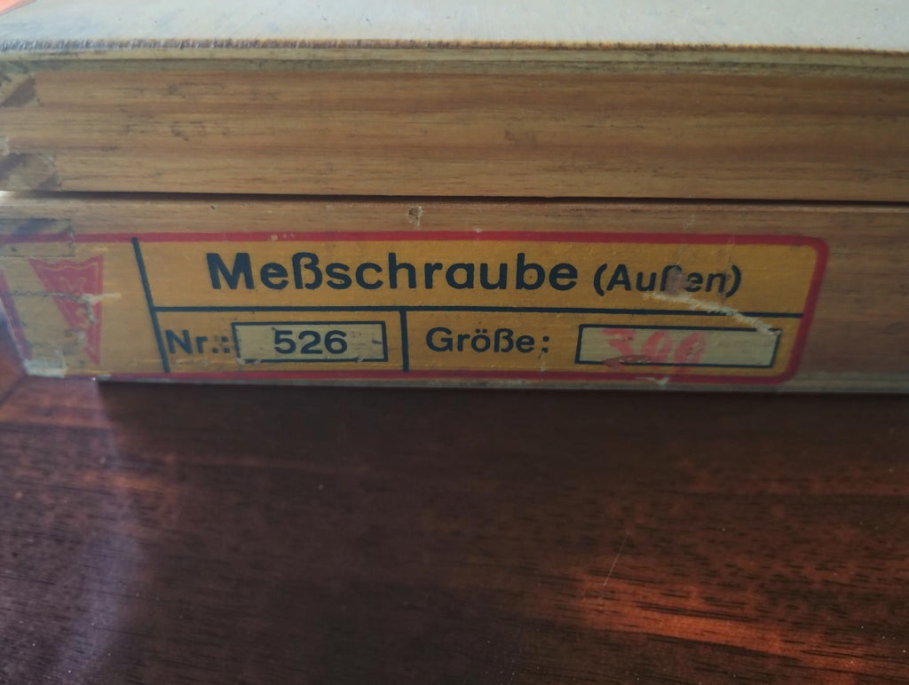 FMS Suhl outside micrometer 275–300 mm with adjustment wrench and wooden case