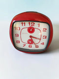 Wehrle Duplex mechanical alarm clock red-grey – vintage Space Age