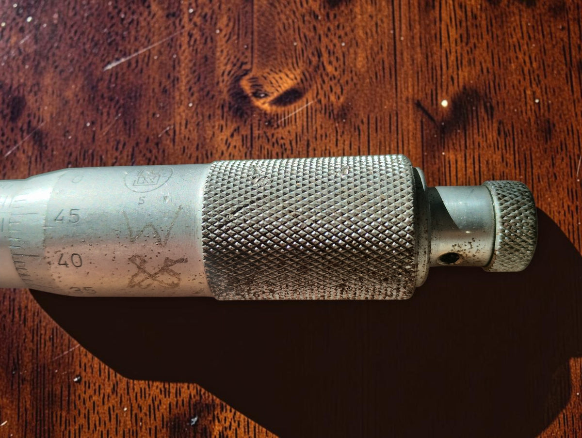 Mauser buitenmicrometer 0–25 mm met doos en Prüf-Attest