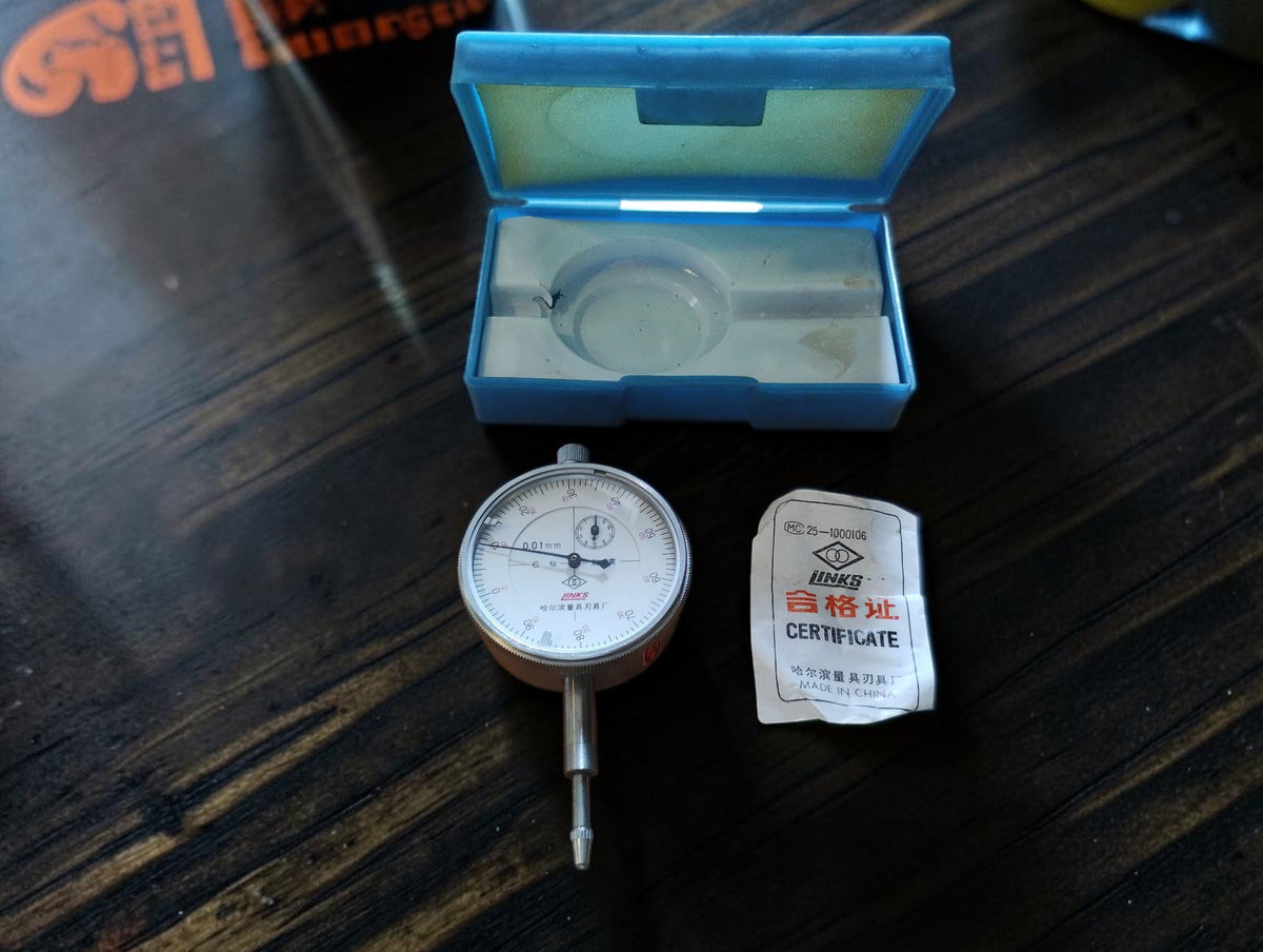 LINKS Harbin Analog Dial Indicator 0.01 mm with Case and Factory Paperwork
