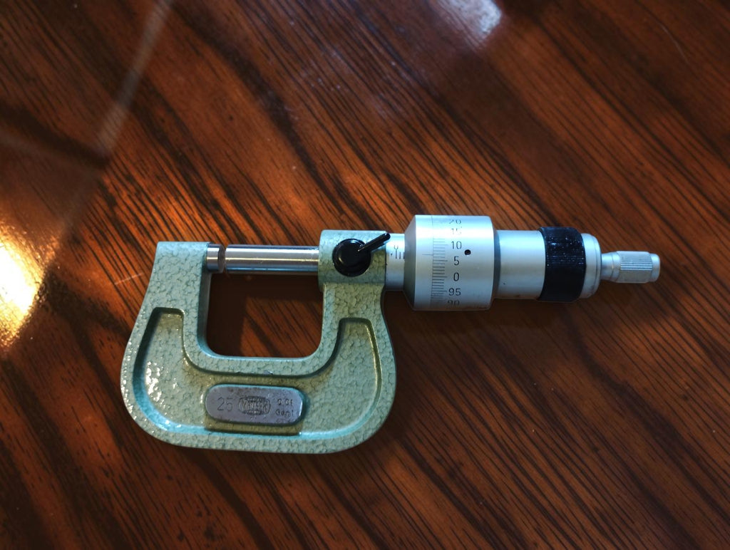 Mauser outside micrometer 0–25 mm with large reading thimble and plastic case