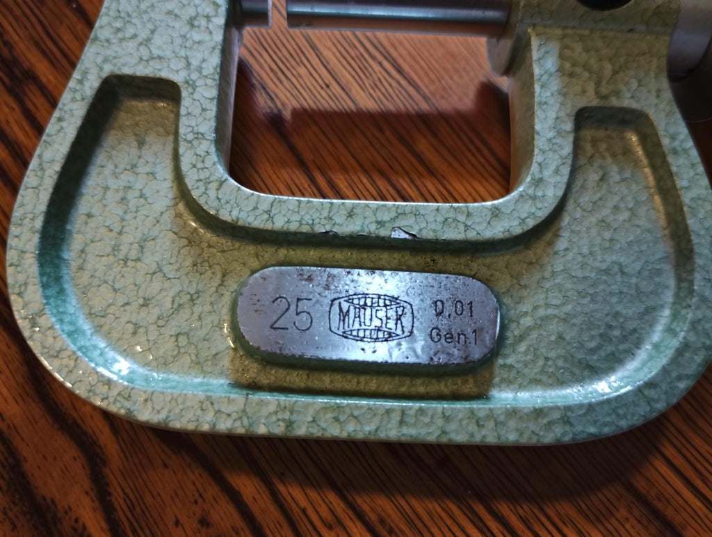 Mauser outside micrometer 0–25 mm with large reading thimble and plastic case
