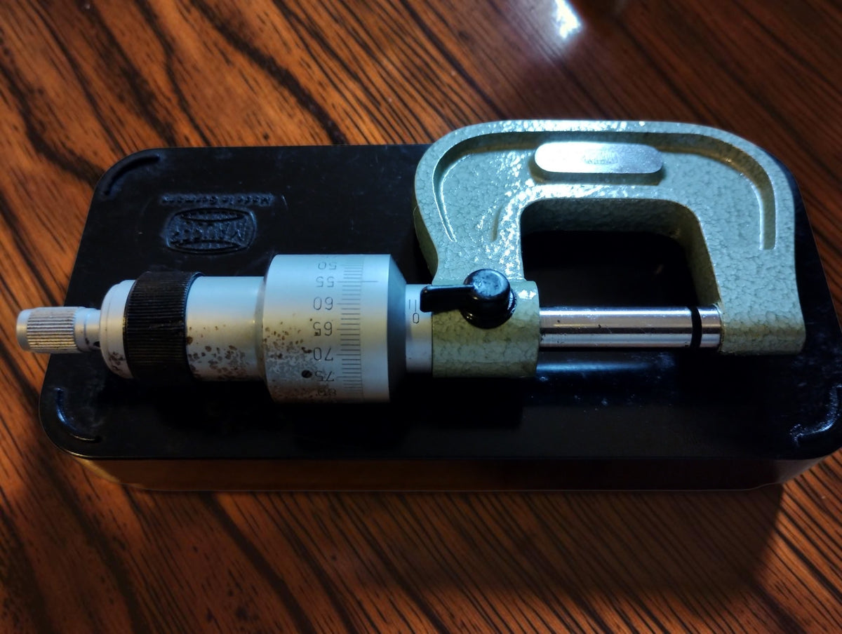 Mauser outside micrometer 0–25 mm with large reading thimble and plastic case