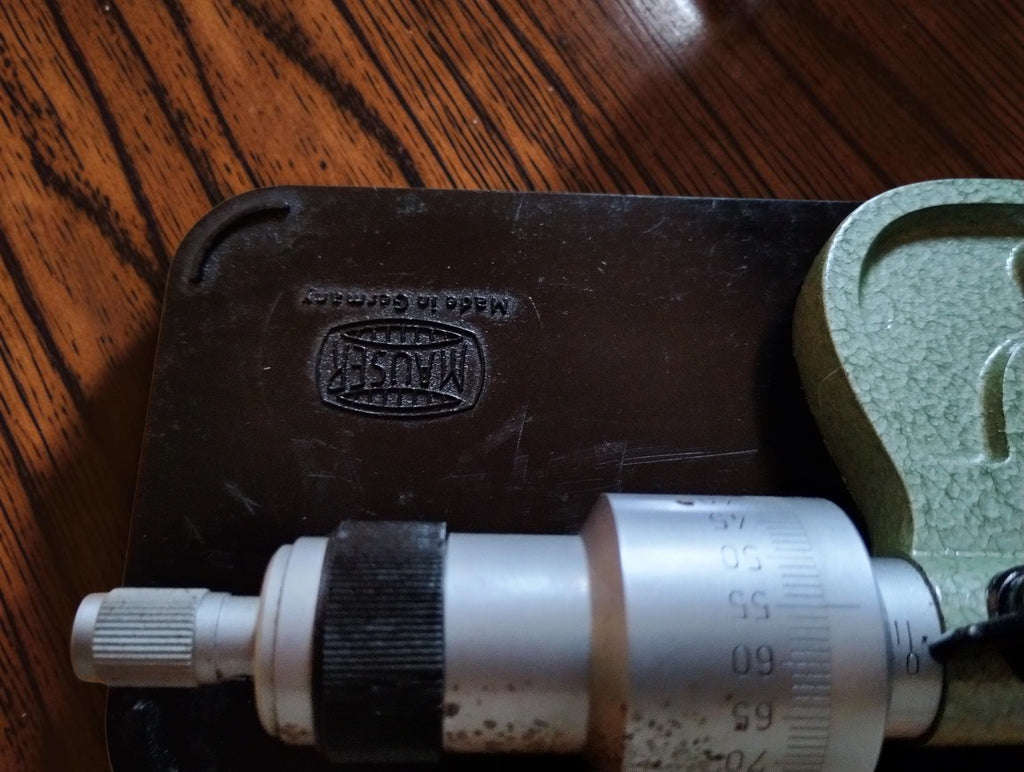 Mauser outside micrometer 0–25 mm with large reading thimble and plastic case