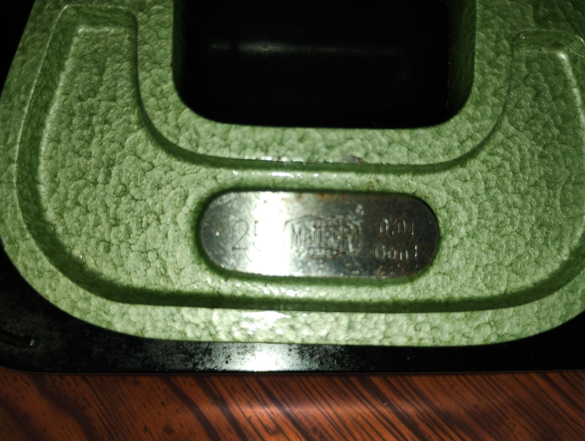 Mauser outside micrometer 0–25 mm with large reading thimble and plastic case