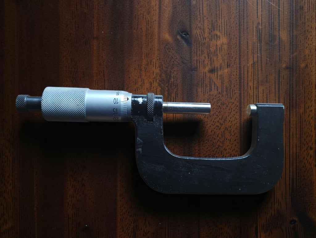 Steinmeyer Ebingen Outside Micrometer 25–50 mm with Wooden Case and Accessories
