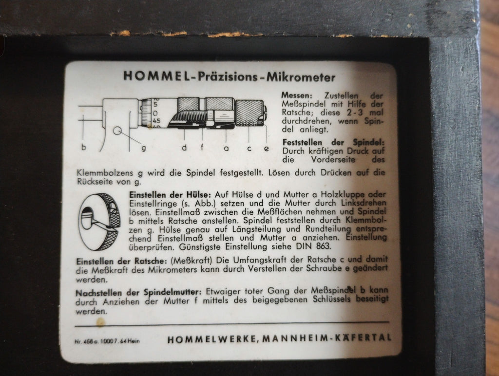 Hommel Outside Micrometer 150–175 mm with Large Thimble and Case
