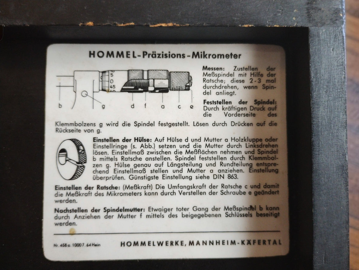 Hommel Outside Micrometer 150–175 mm with Large Thimble and Case
