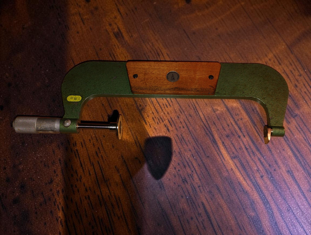 FMS / Keilpart Suhl schijfmicrometer 175–200 mm met houten greepvlakken