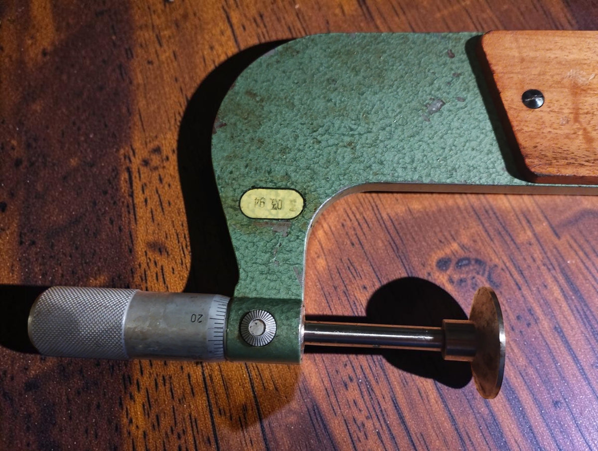 FMS / Keilpart Suhl schijfmicrometer 175–200 mm met houten greepvlakken