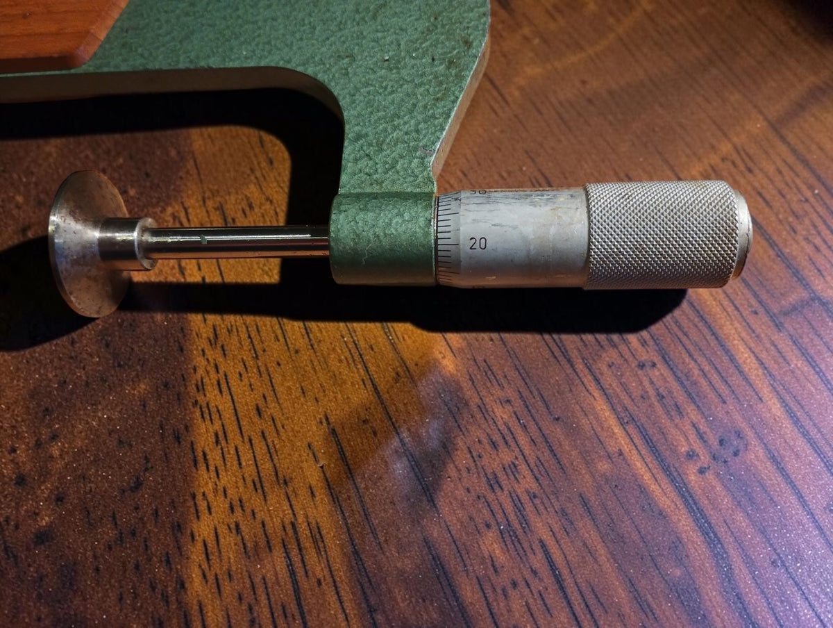 FMS / Keilpart Suhl schijfmicrometer 175–200 mm met houten greepvlakken