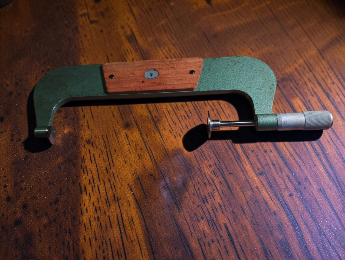 FMS / Keilpart Suhl schijfmicrometer 175–200 mm met houten greepvlakken