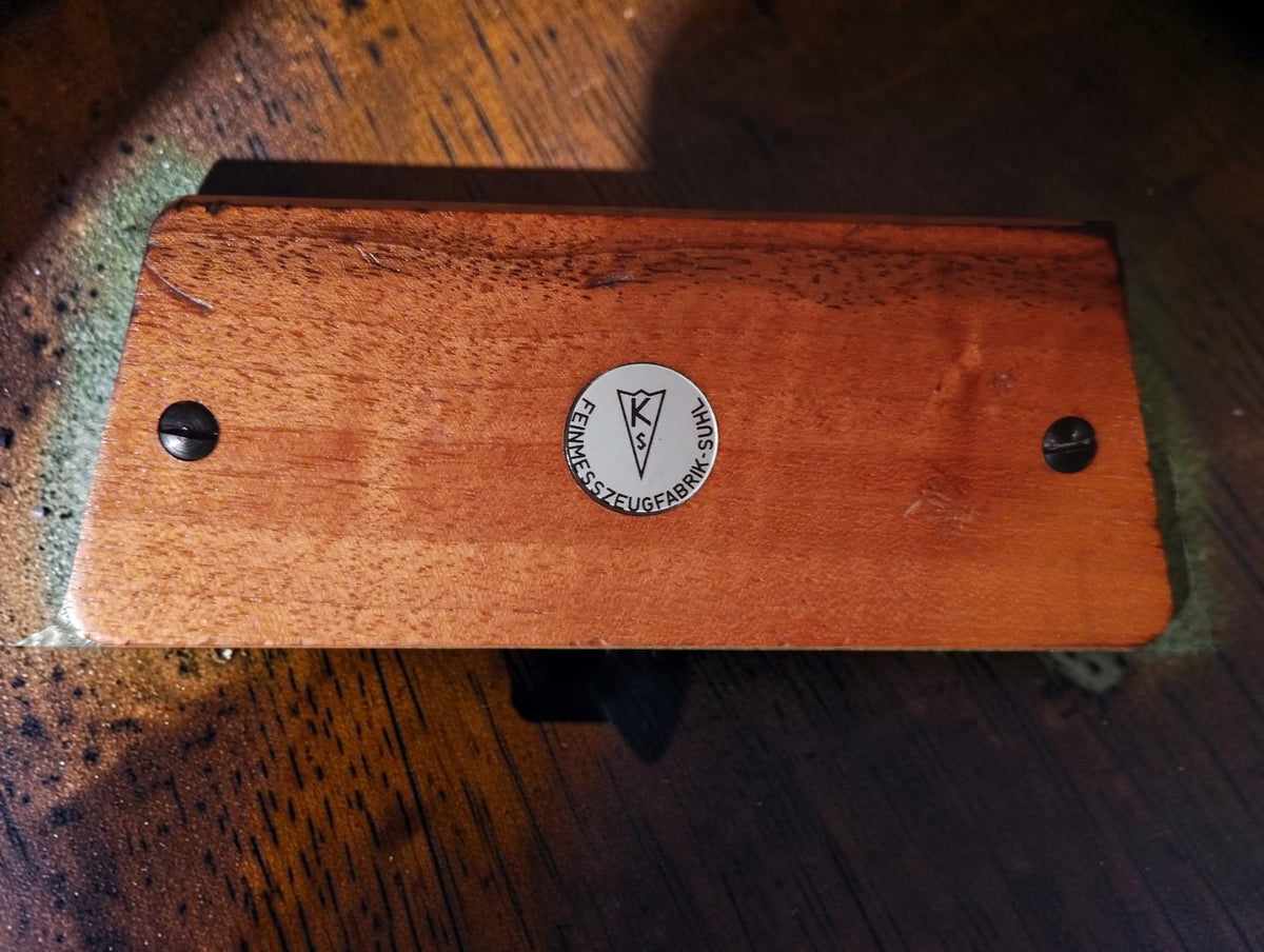 FMS / Keilpart Suhl schijfmicrometer 175–200 mm met houten greepvlakken