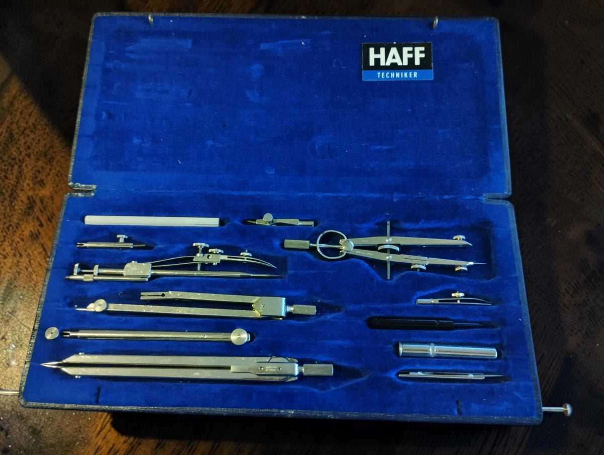 HAFF Techniker T 7d precisie-passerset met blauw gevoerde cassette