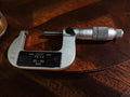 Front view of the vintage TESA 25–50 mm outside micrometer

