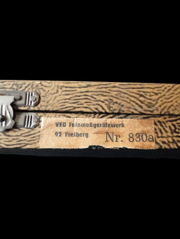 Vintage DDR VEB Freiberg Dial Sheet Gauge No. 830a in Case