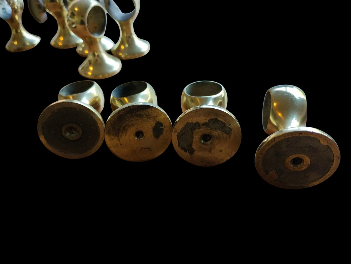 Set of 20 Vintage Gold-Plated Curtain Rod Brackets 20 mm NOS